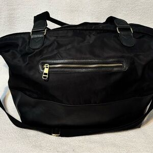 Black big Tote Bag with Gold Zipper